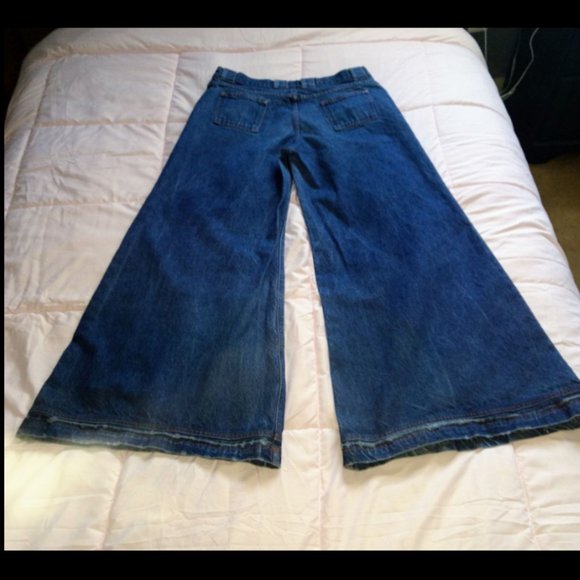 AMAZING WIDE LEG VINTAGE RAVE , FESTIVAL, JEANS. THESE PANTS ARE LEGIT FROM THE - Picture 5 of 5